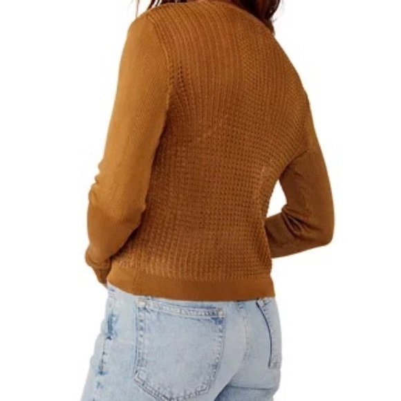 NWOT Free People H2O Pullover Crew Tiger Eye Size Small - Picture 5 of 6